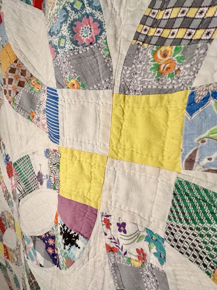 Handmade Patchwork Cotton Wedding Ring Quilt