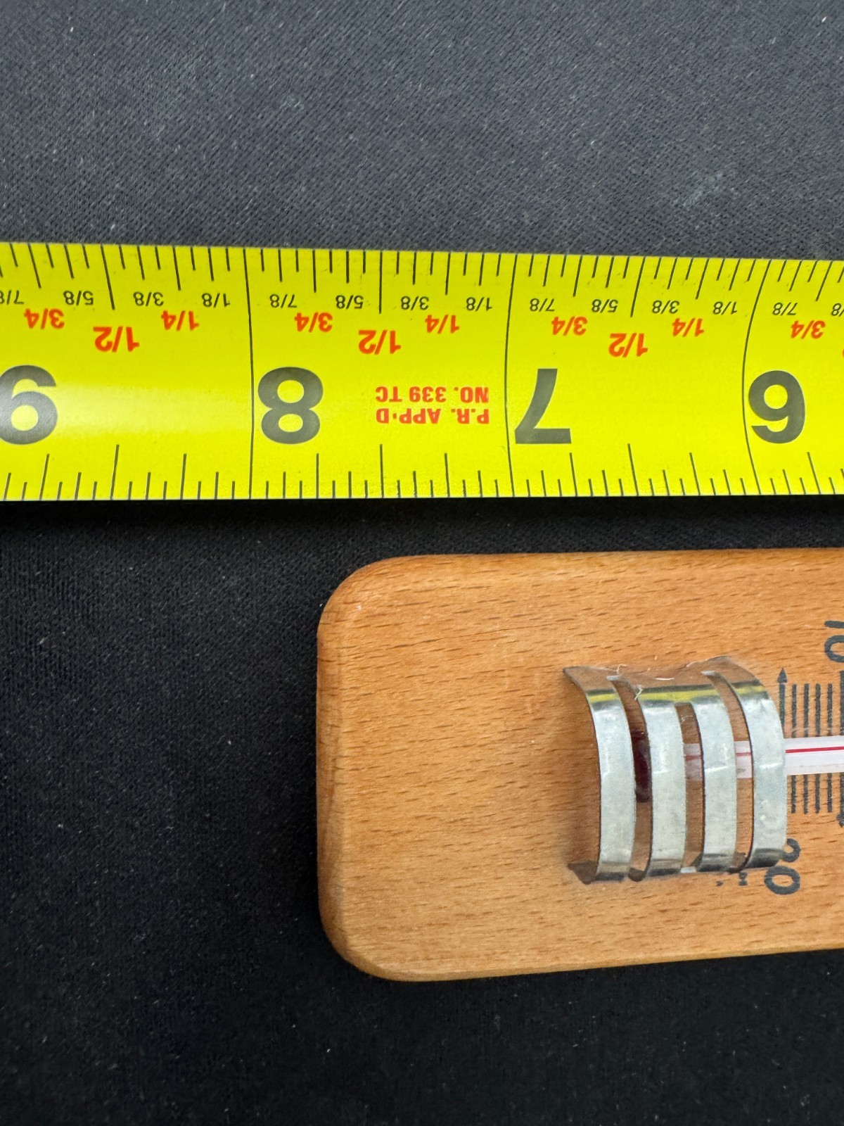 Vintage Wood and Metal Thermometer Made in the USA