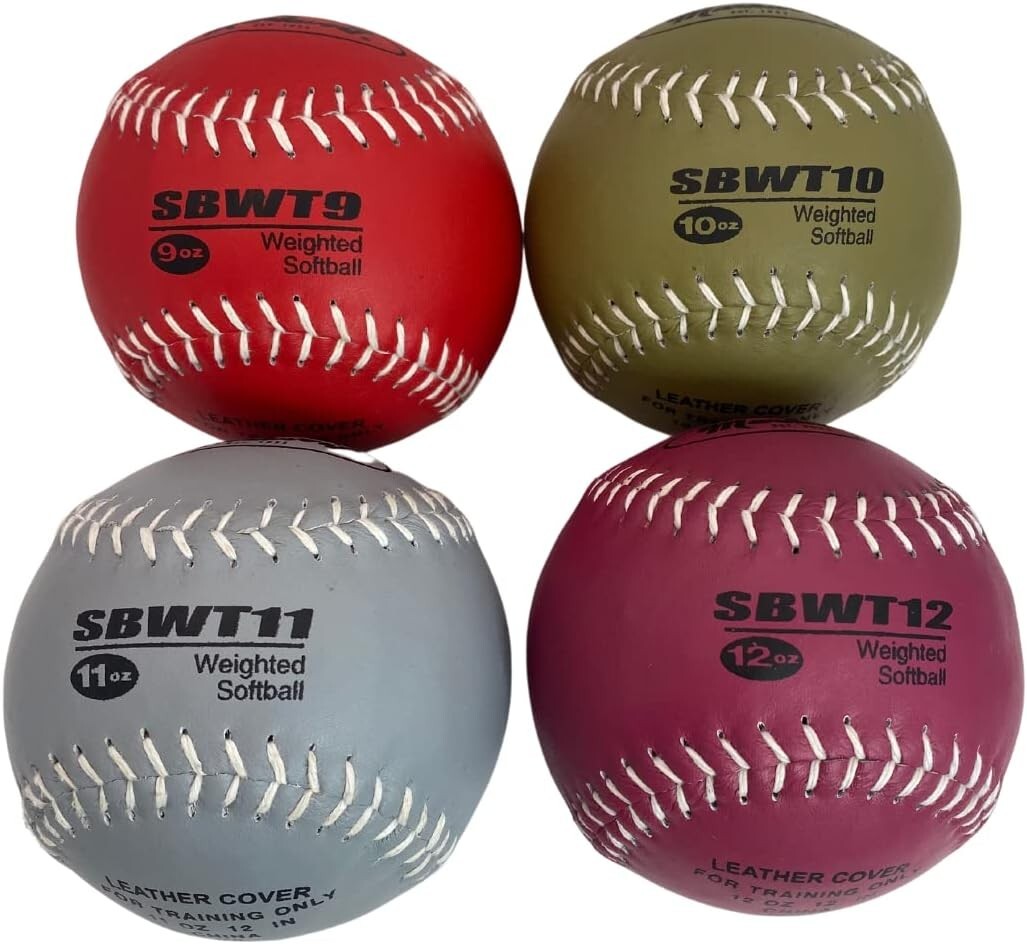 Weighted SOFTBALL Set Strength TRAINING Ball Pitcher Pitching 9 10 11 12 Ounce