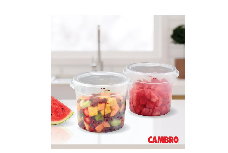 Cambro Round Translucent Container with Lid 6 qt., 2 pk.