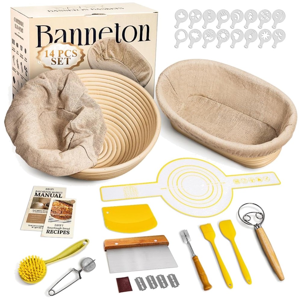 Complete Bread Proofing Kit with Banneton Baskets