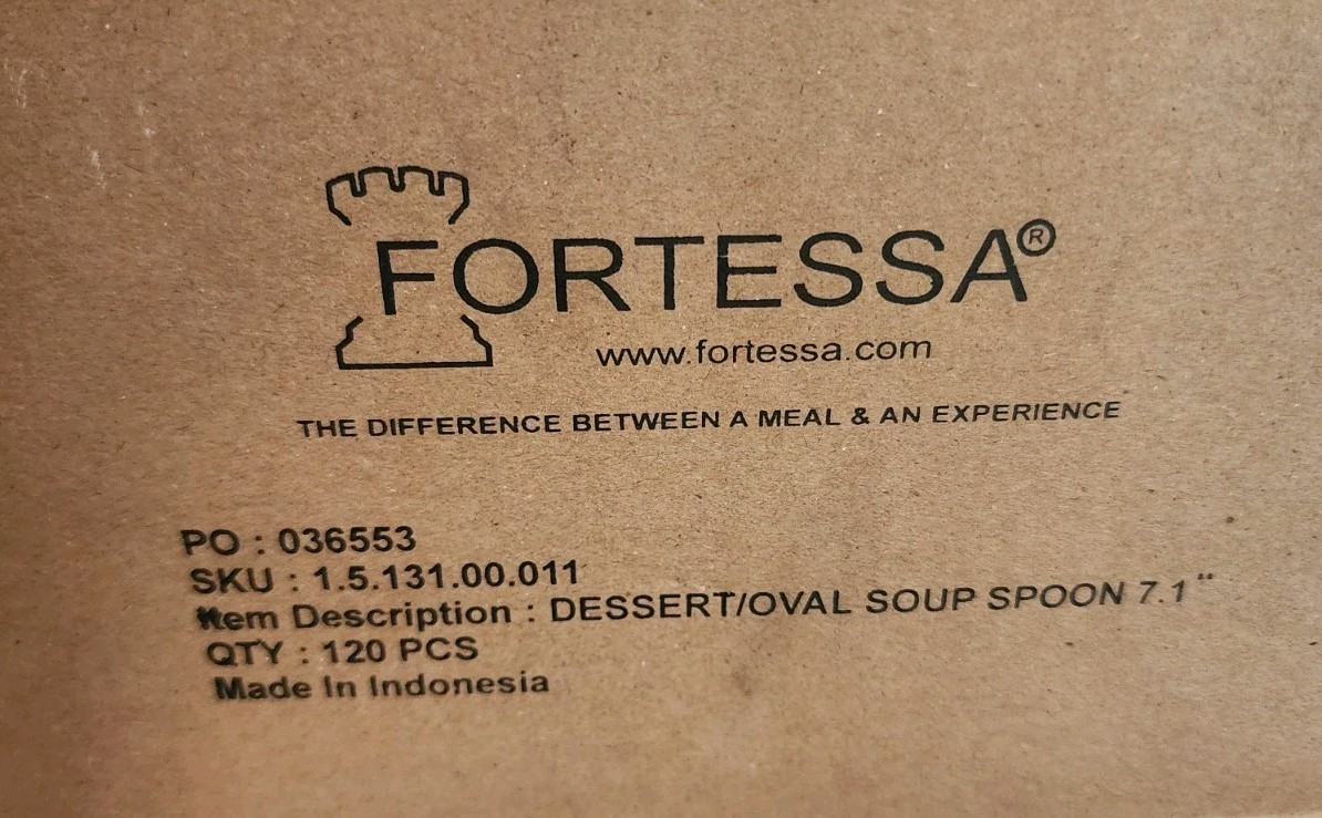 12 Pc Fortessa Doria 7.1" 18/10 Stainless Steel Extra Heavy Weight Oval Spoons