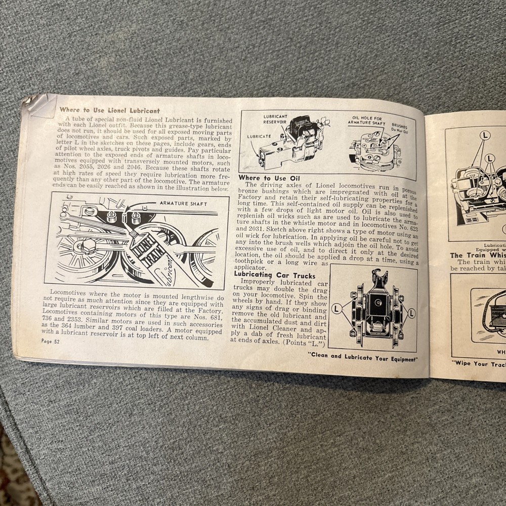 Lionel Trains instructions for assembling & operating booklet from 1952. Missing