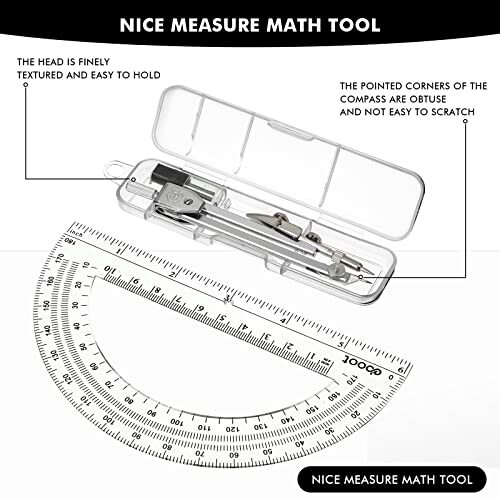Set Student Protractor and Compass Set, Student Geometry Math Set, Compass 2