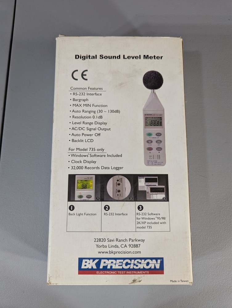 BK Precision 732A Digital Sound Level Meter with RS-232 Interface