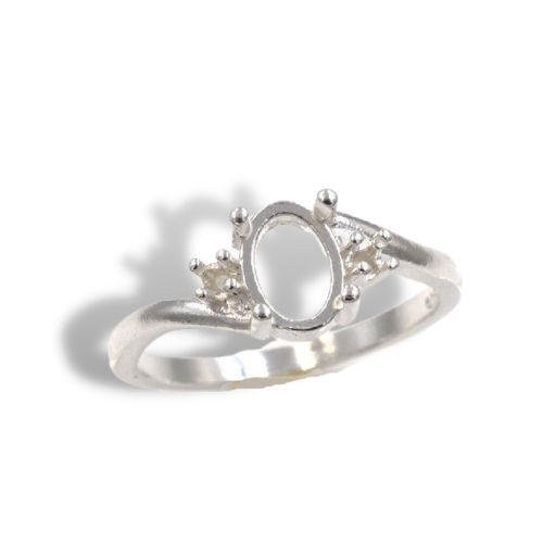 Oval Twist Accent Pre-notched Ring Mounting