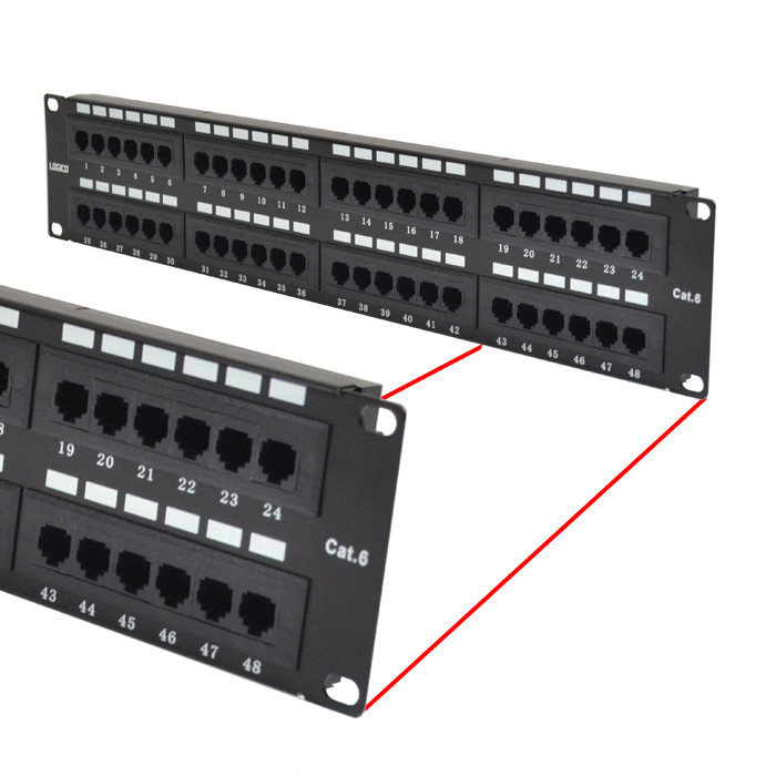 Cat6 UTP 48 Port Network LAN Patch Panel 2U 110 with cable management