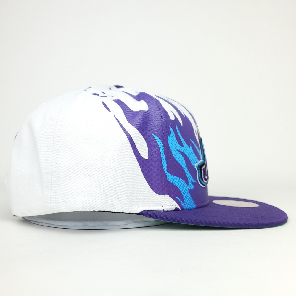 Utah Jazz Mitchell & Ness Snapback Cap Hat 3D Logo Gradient Flame Art NWT