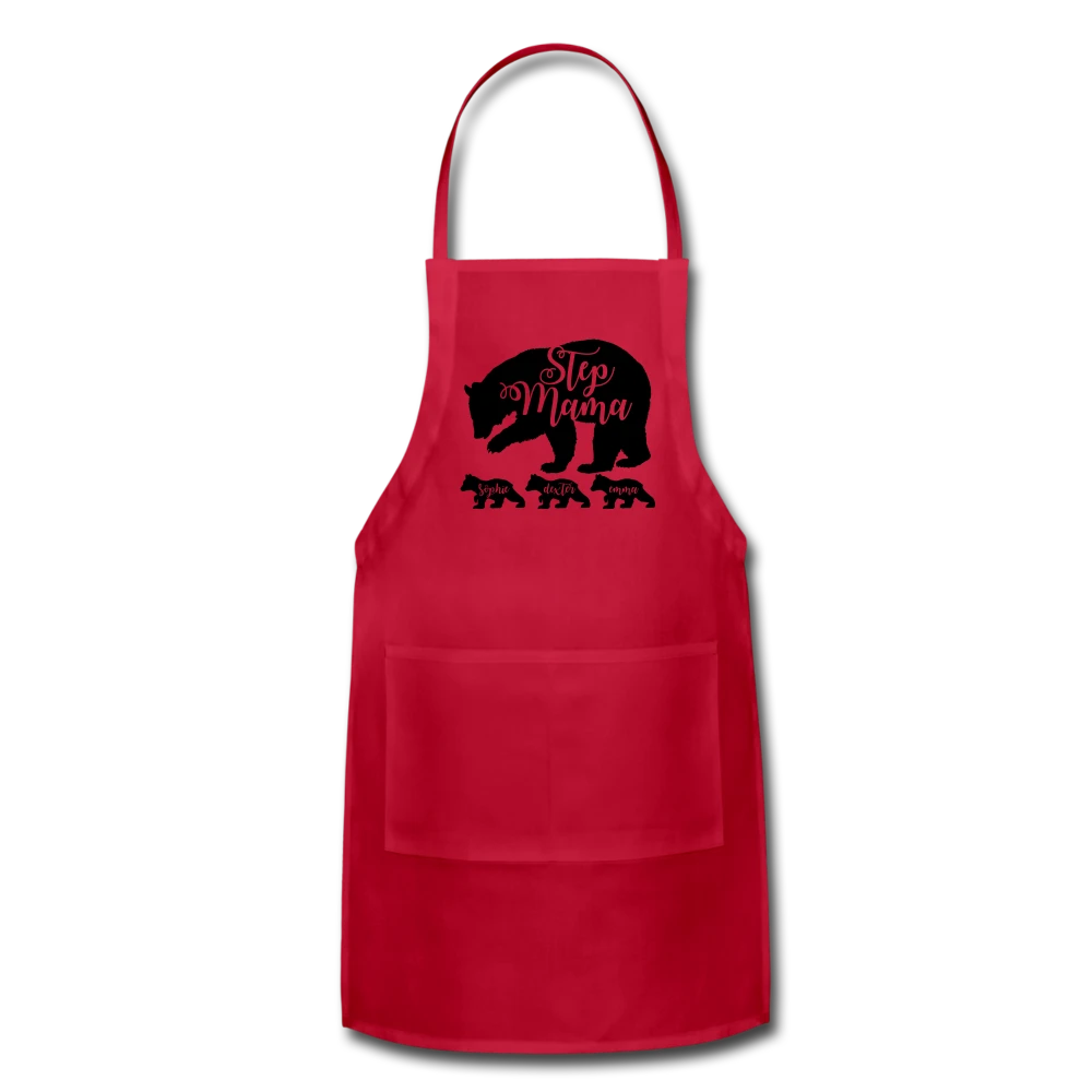 Personalized Step Mama Bear Apron With Kids Names Step Mama Apron Step Mom Gift