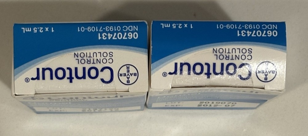 2 Bayer Contour Control Solution Normal 2.5ml use w/Contour Meter & Test Strips