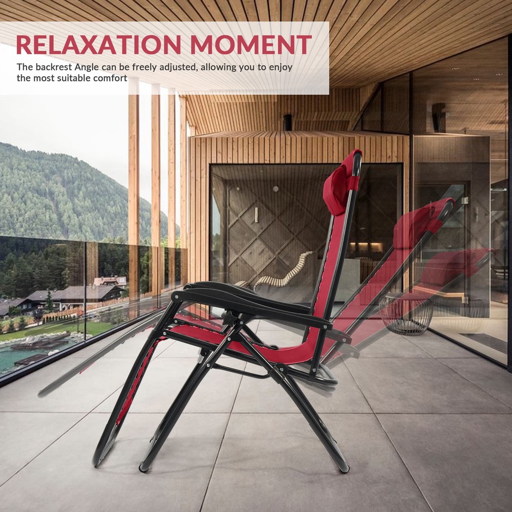 Patio Weather-Resistant Zero-Gravity Chairs Burgundy