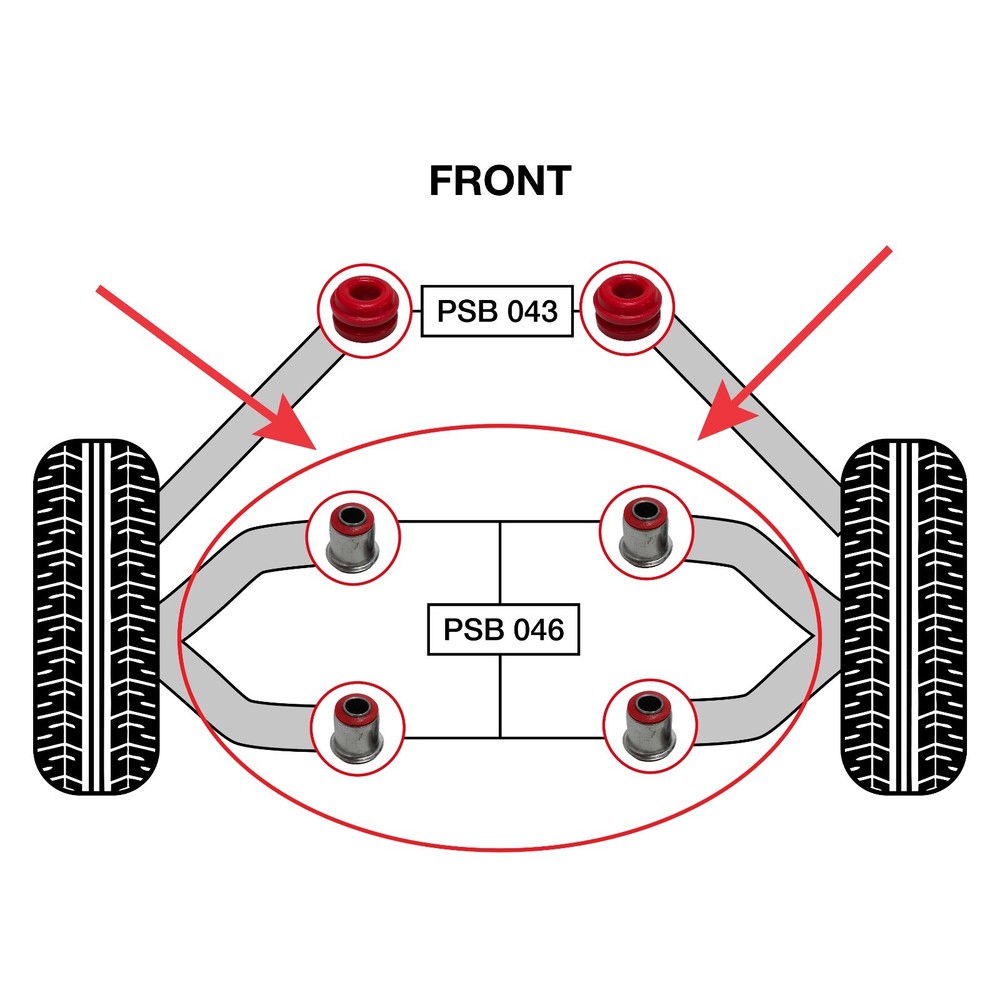 4x Isuzu Trooper (87-95) Front Upper Arm Polyurethane Bushing Kit