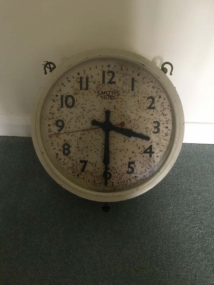 Train station Smiths sectric double sided clock requires restoration.