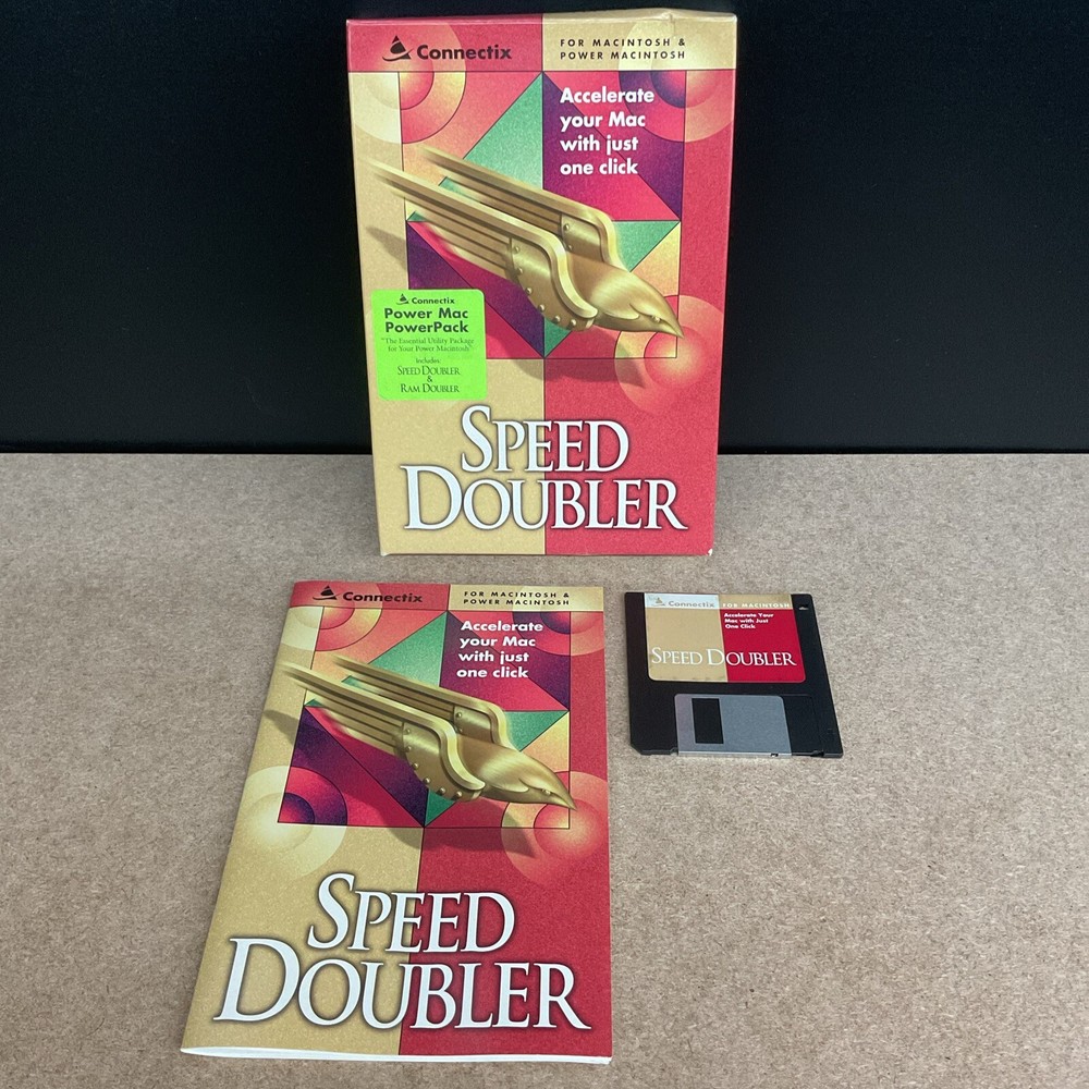 Speed Doubler Big Box PC Software 1995 Connectix Power Mac PowerPack