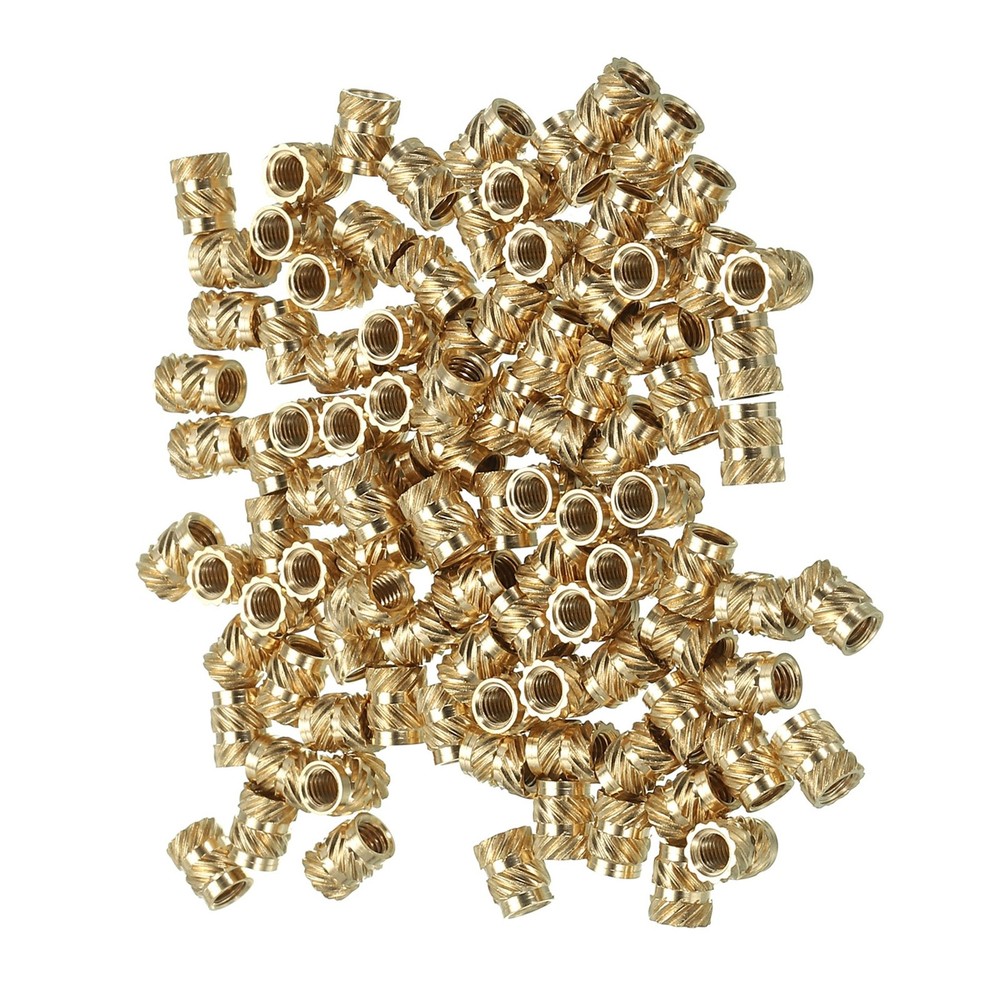 100 Pcs M3 Threaded Inserts Metric Knurled Nuts Brass Heat-Set Inserts