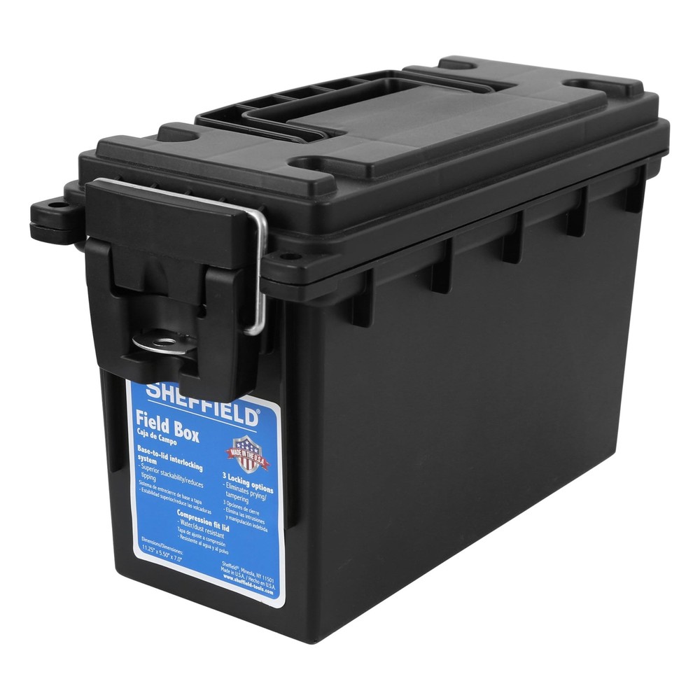 Sheffield 12629 Ammo Storage Box, Stackable .30 Cal Field Boxes, Water and Du...