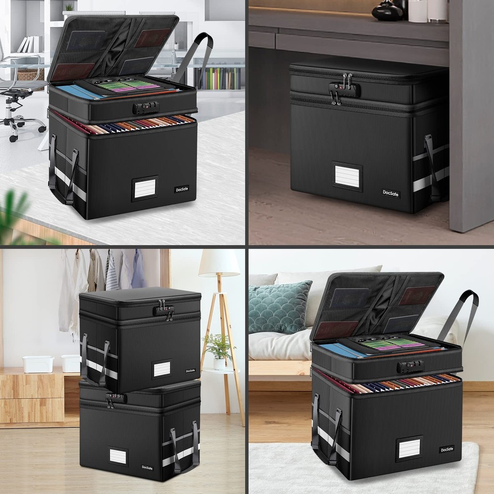 DocSafe File Box Set with Lock and Wheels