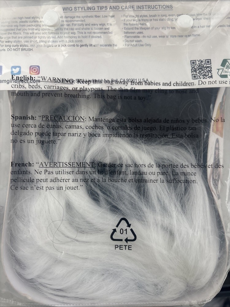 Split Hues Glam Wig Black White