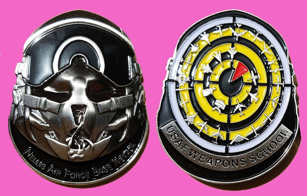 FIGHTER WEAPONS SCHOOL HELMET US AIR FORCE CHALLENGE COIN 2" 98