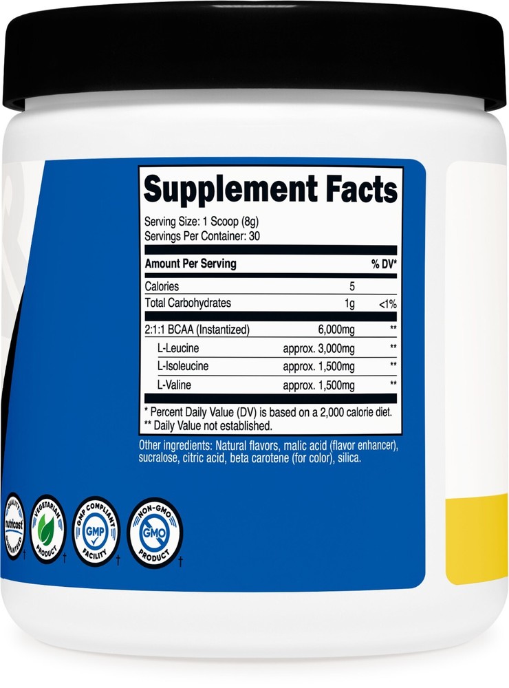 Nutricost BCAA 2:1:1 Powder (Pineapple) 30 Servings - 6G Per Serving