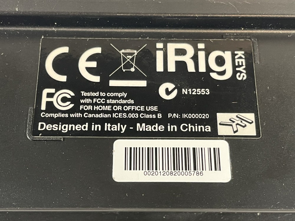 IK Multimedia iRig Keys Mini 37 MIDI Controller Keyboard iPhone iPad Untested