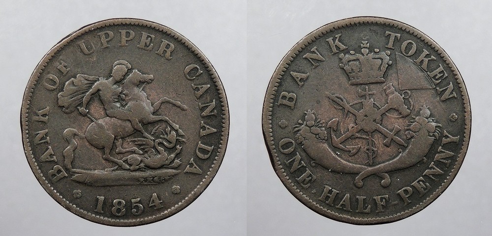 CANADA Upper Canada 1854 Halfpenny Token #WC104955
