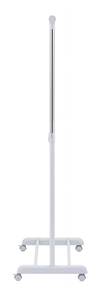 Adjustable Metal Rolling Garment Clothes Rack, Chrome & White