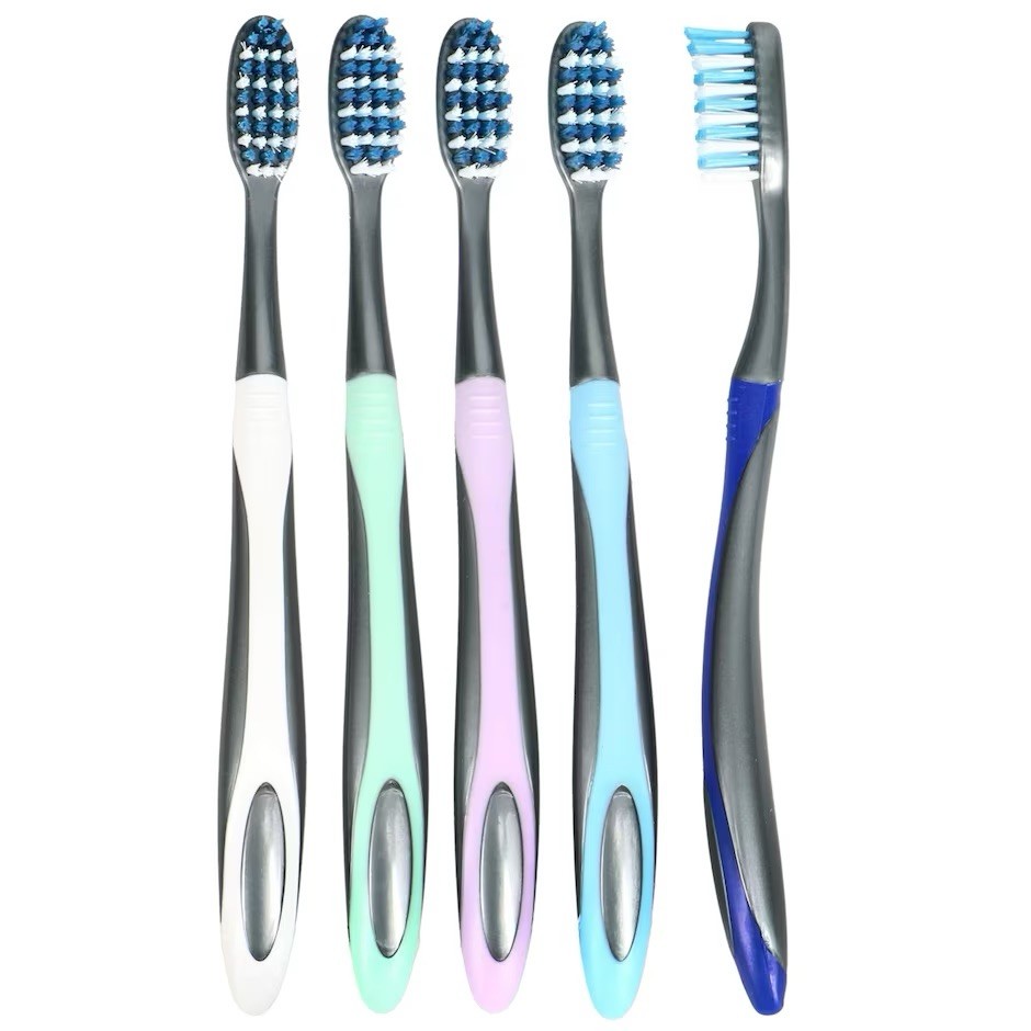 Pro-teque Medium Multicolor Toothbrushes Value Pack 5 Count Nylon Bristles