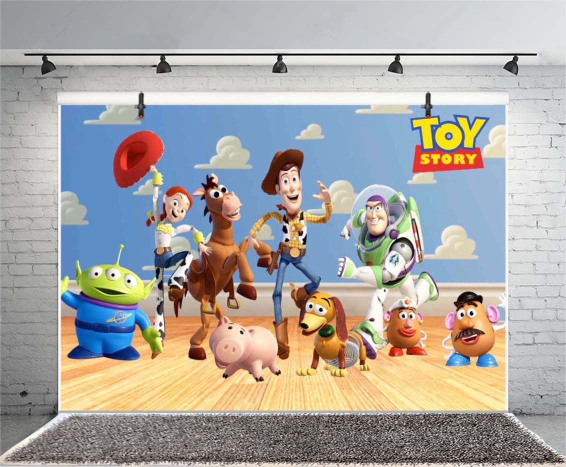 Toy Story Photography Backdrop Boys Birthday Party Photo Background Banner Decor