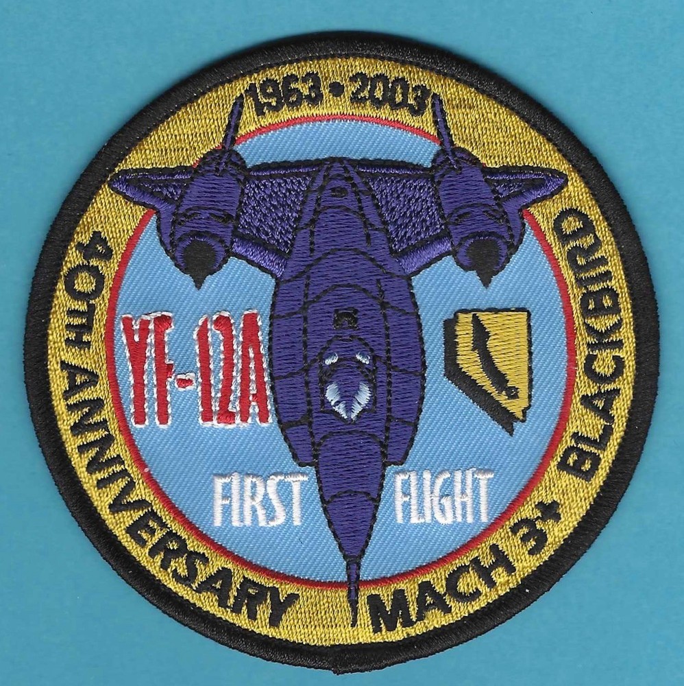 LOCKHEED MARTIN YF-12A BLACKBIRD AIRCRAFT 40TH ANNIVERSARY PATCH