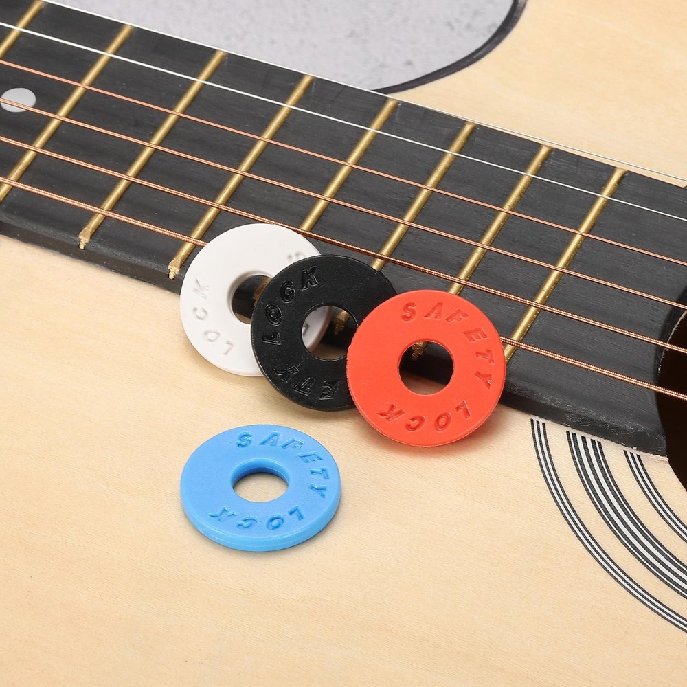 4 Pack Strap Blocks Silicone Rubber Strap Block White for Guitar Strap Button