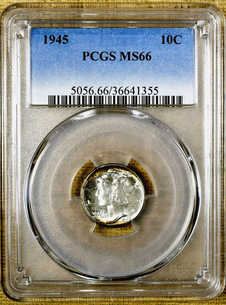 1945 PCGS MS66 Mercury Dime - Reverse Color