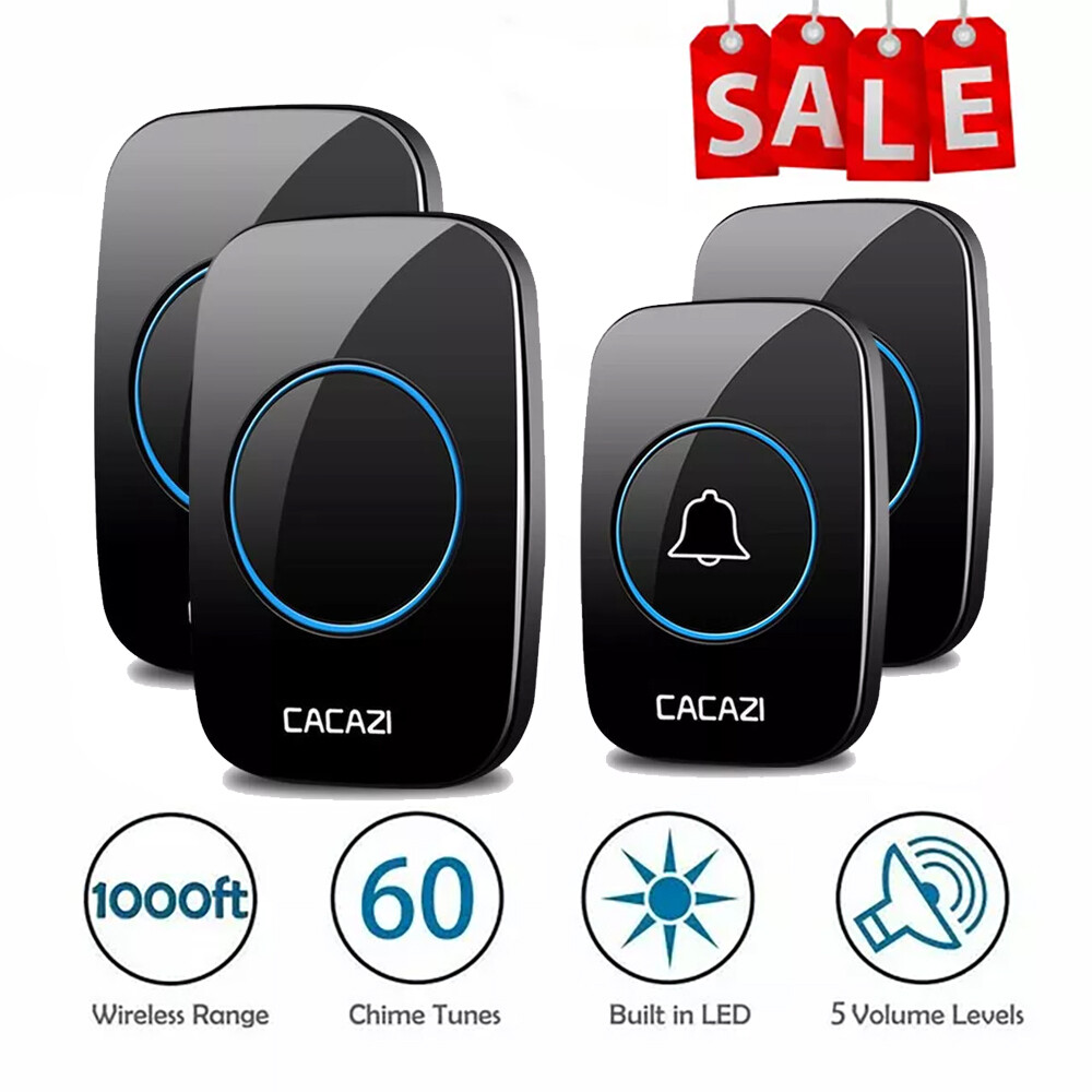 Wireless Doorbell Chime Waterproof Plugin Receiver Adjustable Volume 1000FT Kit