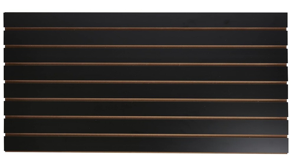 2 Slatwall Easy Panels 4' x 2' Horizontal Black Fiberboard Panel