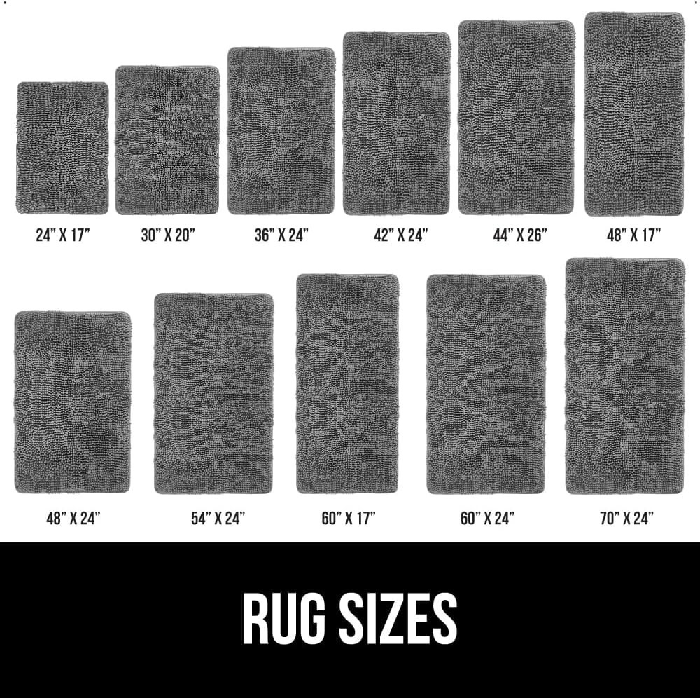 Bath Rug Mat, Thick Soft Absorbent Chenille, Quick Dry Microfiber Mats, Rubbe...