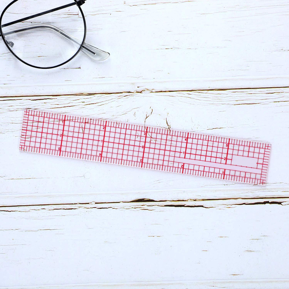 Pelopy 4 Pieces Clear Plastic Ruler Grid Transparent Ruler Plastic Straight