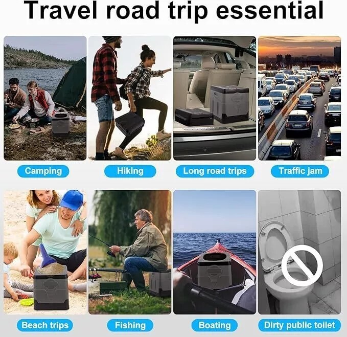 ⭐20L Portable Folding Toilet Car Outdoor Travel Potty for Camping Hiking Beach