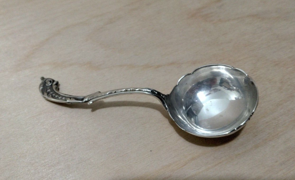 Unique Shaped Antique Silver Scoop Spoon