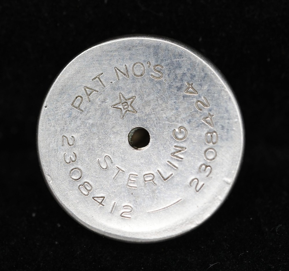 Vintage Sterling Silver Pinback Push On Connector