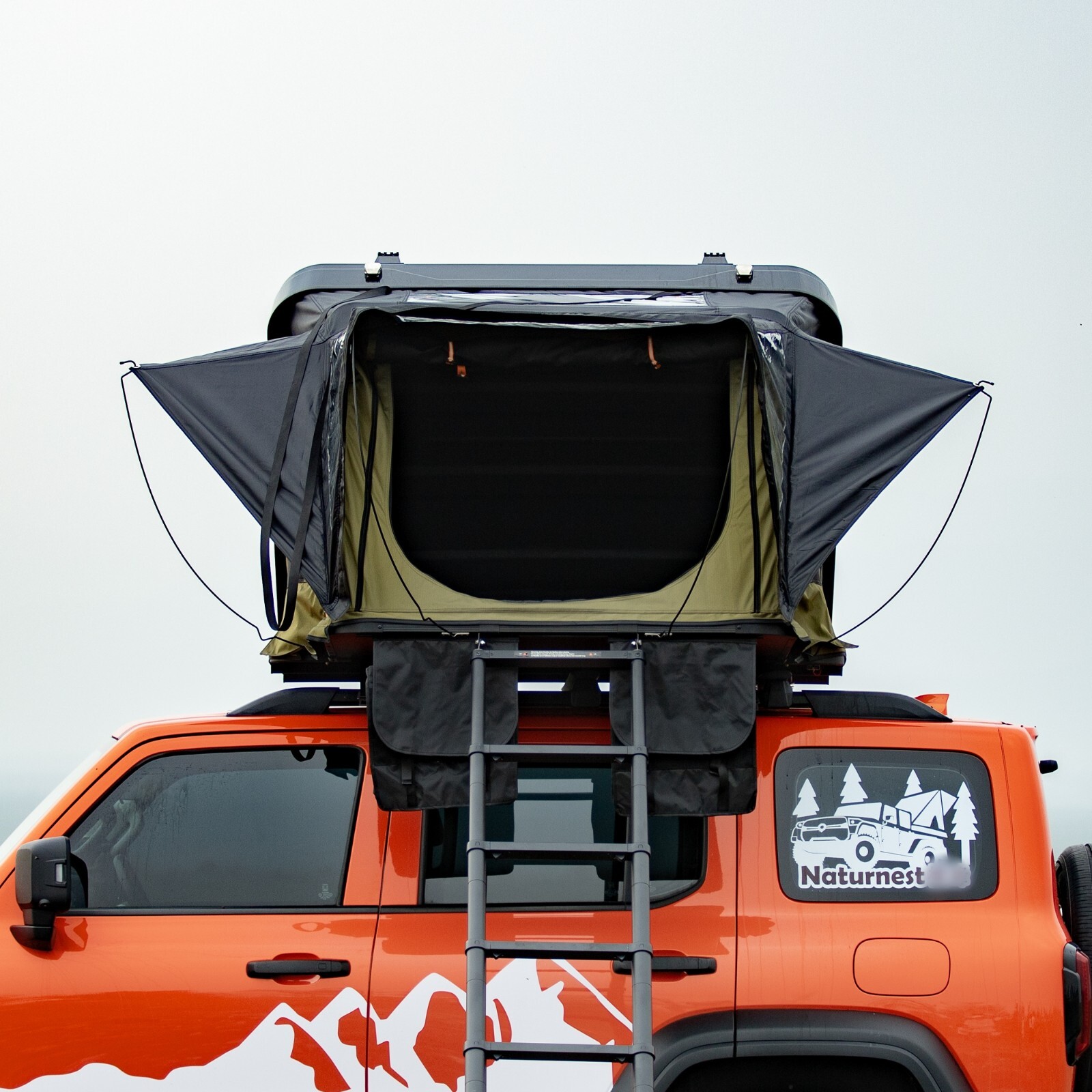 Naturnest ABS Clamshell Roof Top Tent Sirius 1 Plus & Annex Room for Car Camping