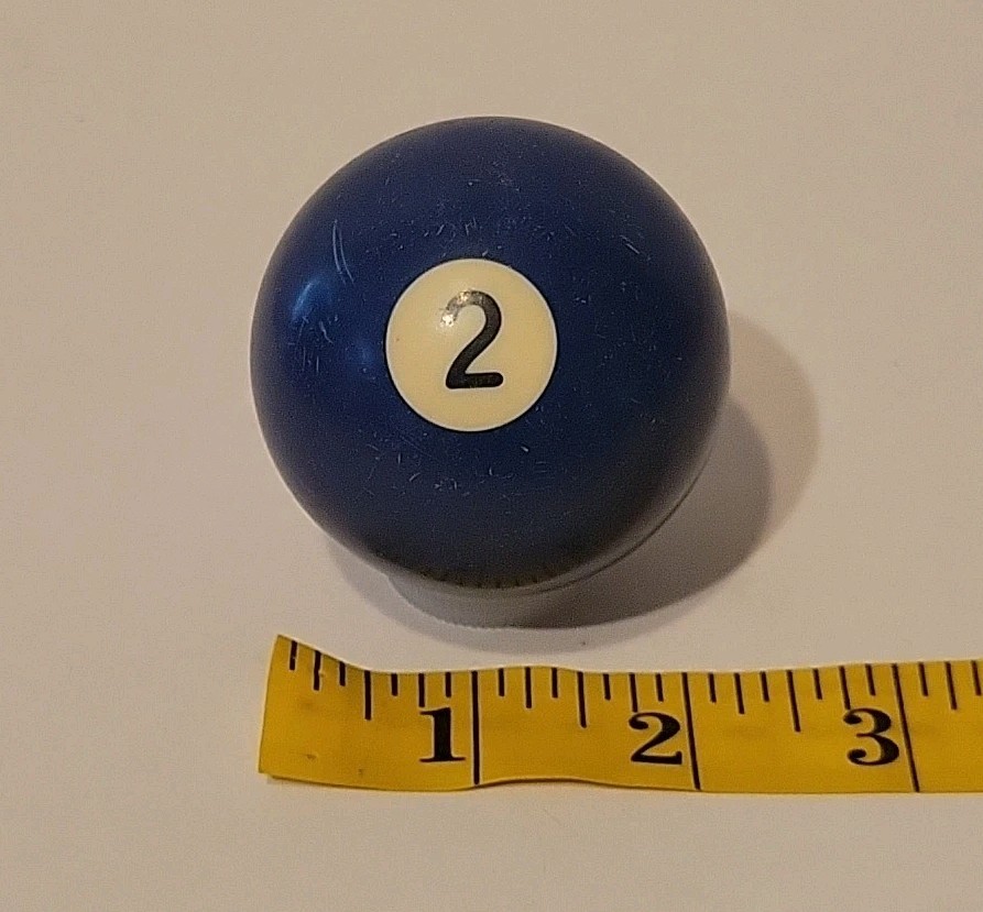 Vintage No. 2 Solid Blue Pool Ball Billiard 2" Replacement (H)