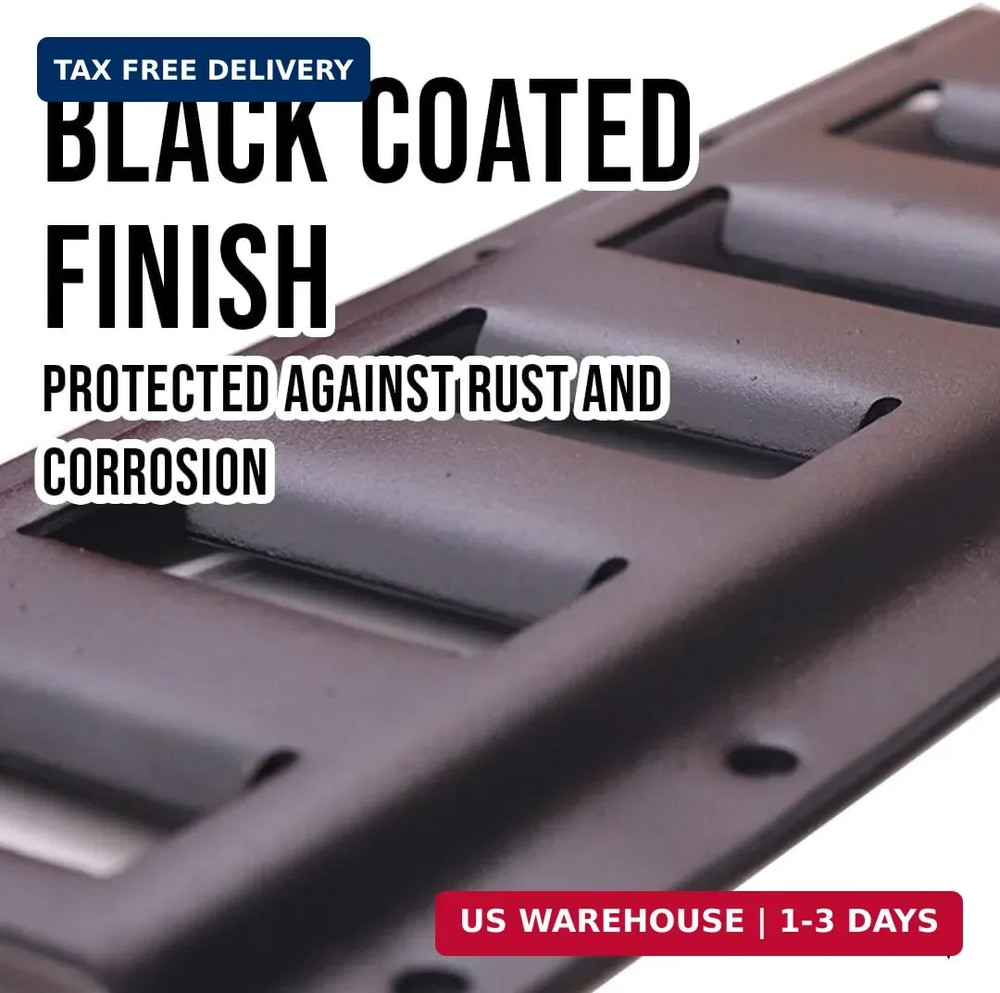 BoxerTool 2 Pack E-Tracks - 2 Feet Black Finish E Track Tie Down Rails for Cargo