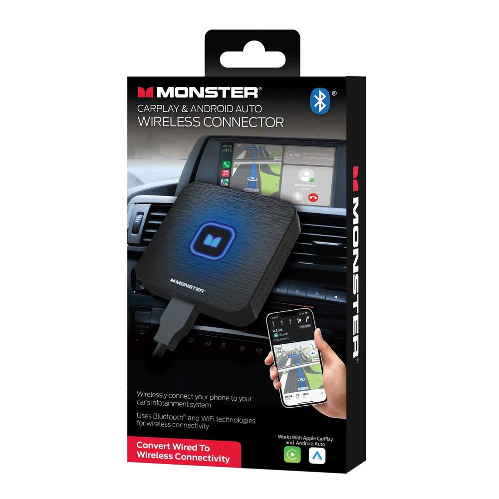 Monster CarPlay  & Android Auto Wireless Connector MBA2-1014-BLK NEW
