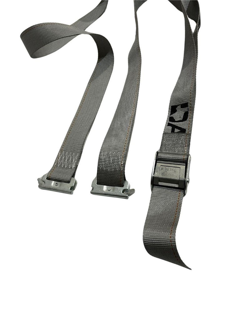2"x16' Gray E-Track Cam Buckle Strap w/ Spring Fitting (10 Pack)