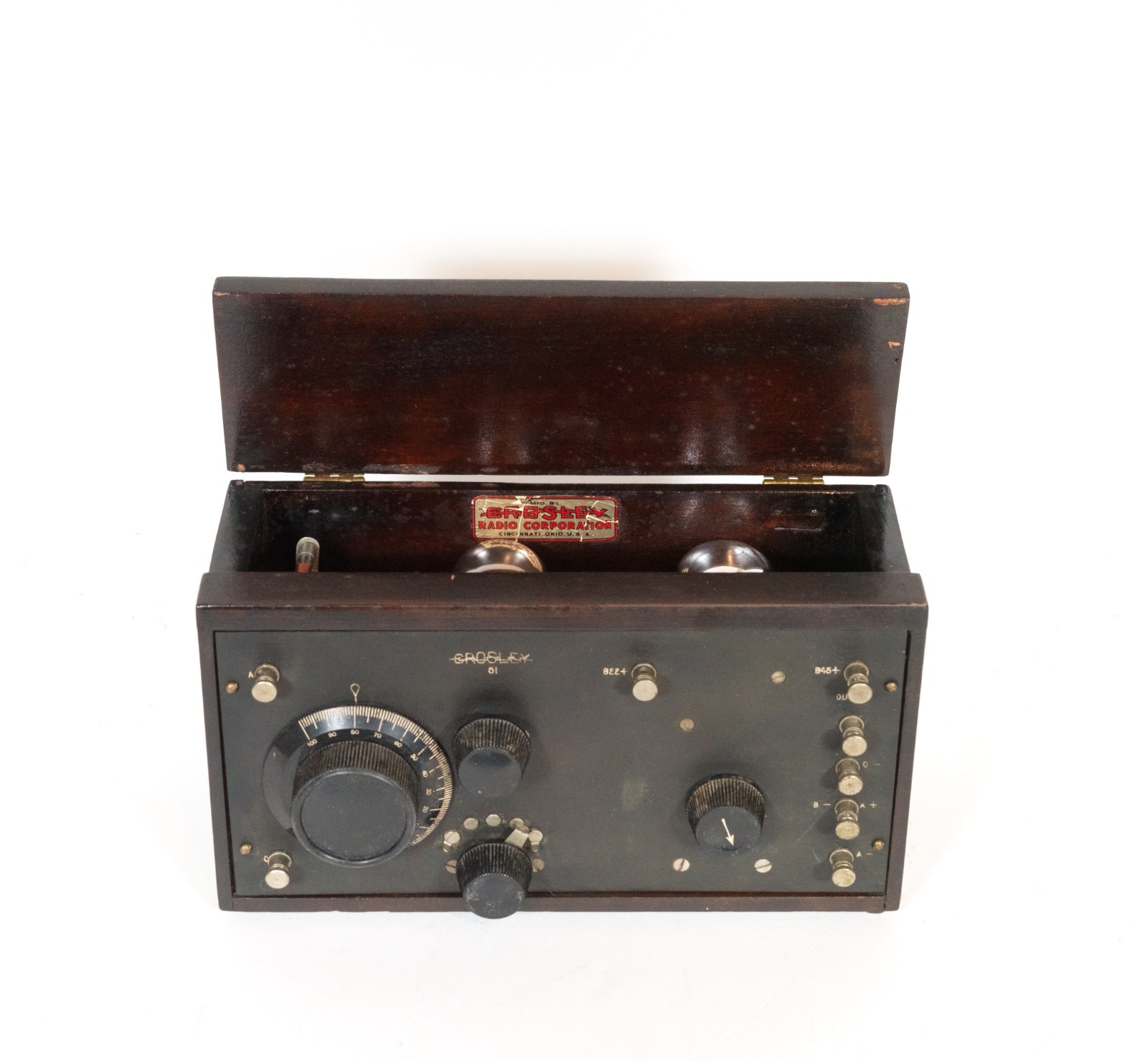 1924 Crosley 51 Regenerative Battery Radio w/Good Globe 01A Tubes * Nice * Works