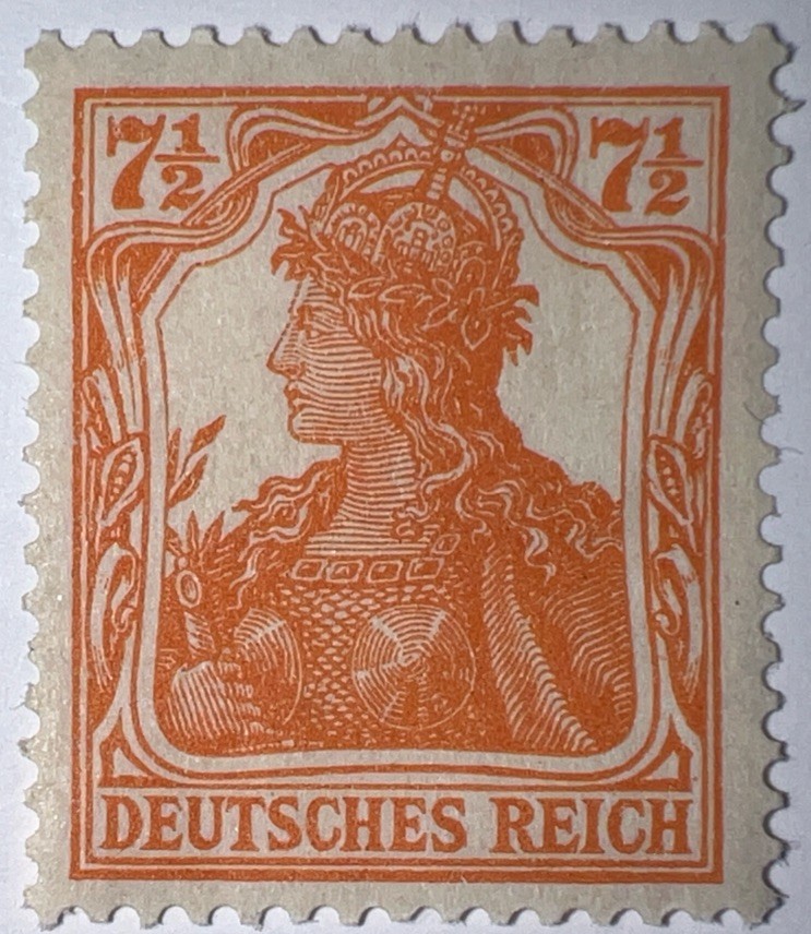 Travelstamps1916 Germany Deutsches Reich Mi. Nr. 99b Germania  7 1/2 Pf , MOGH
