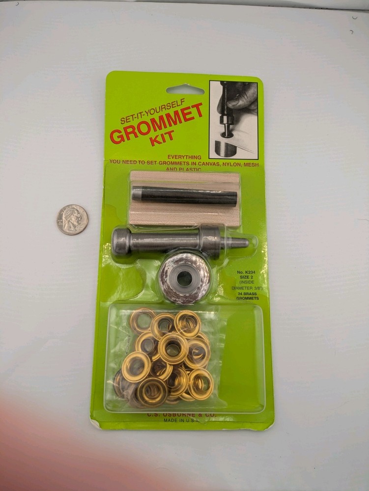 Set-it-yourself Grommet Kit, Size 2, canvas, Nylon, Mesh, Plastic