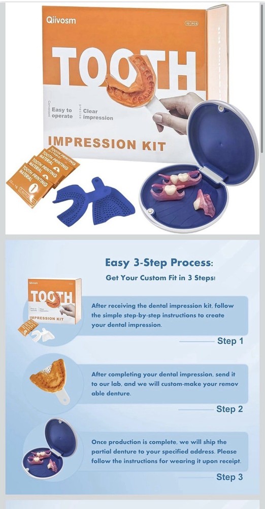 Qiivosm Denture Impressions Kit for Personalized Partial Denture Sets