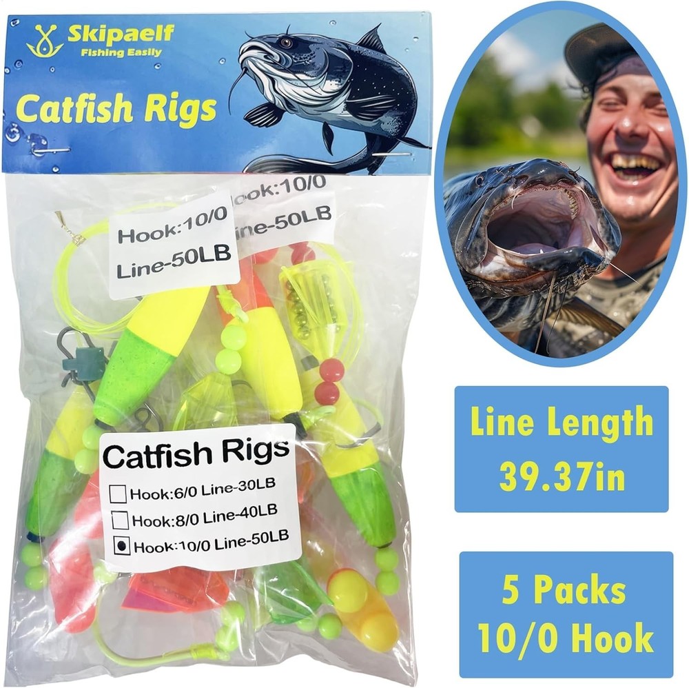 Catfish Float Rigs Complete Kit - Attract more Fish with Leading Circle Hooks