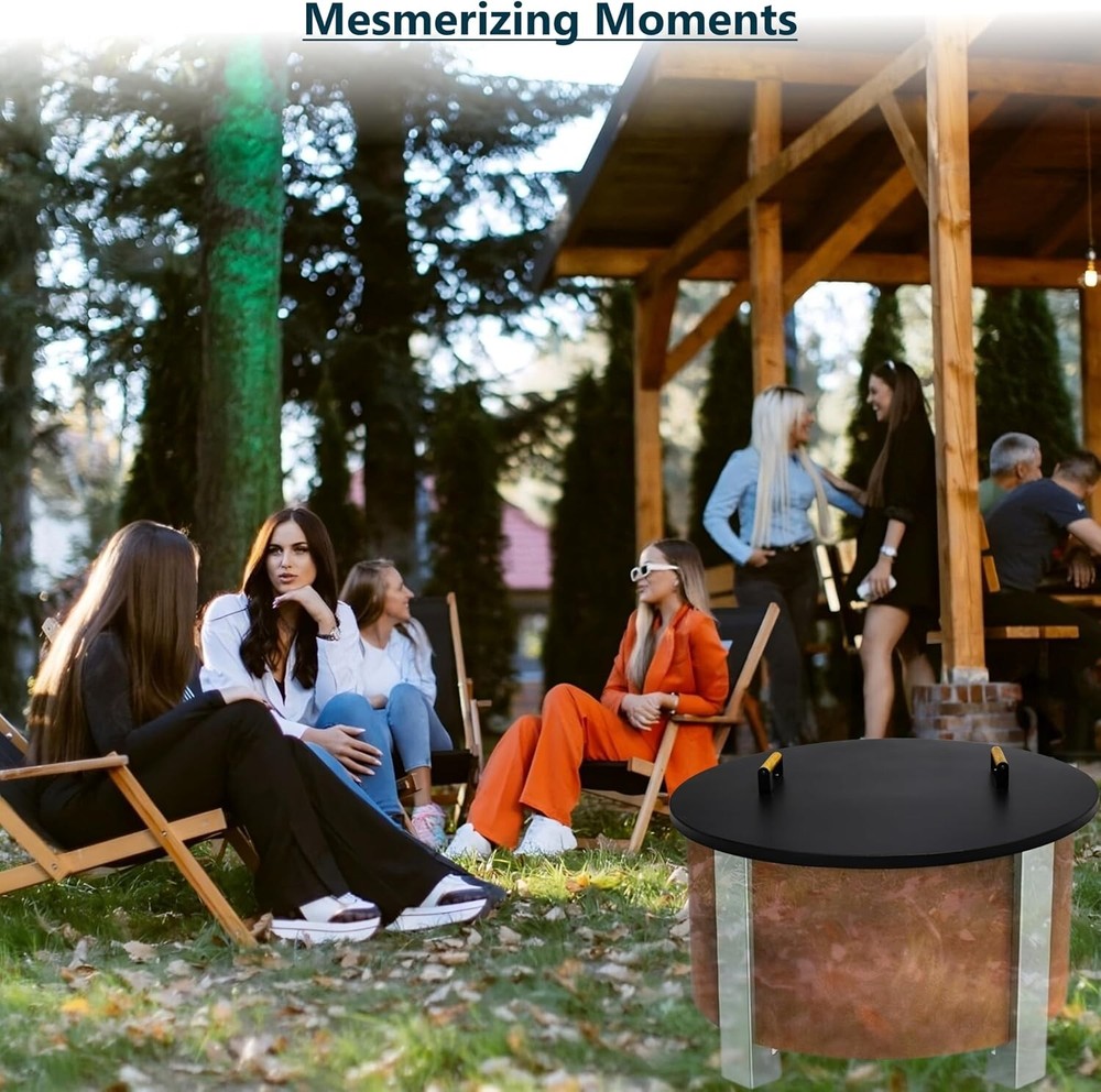 FEBTECH 35" Fire Pit Cover Round - Recommended for 34.5" Smokeless Fire Pit